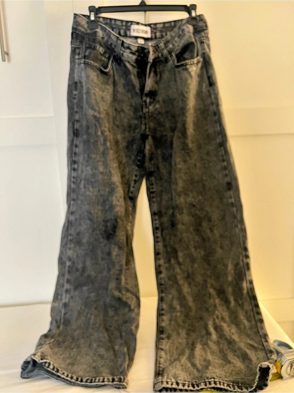 Disco London Wide Leg Jeans in Black Size w29